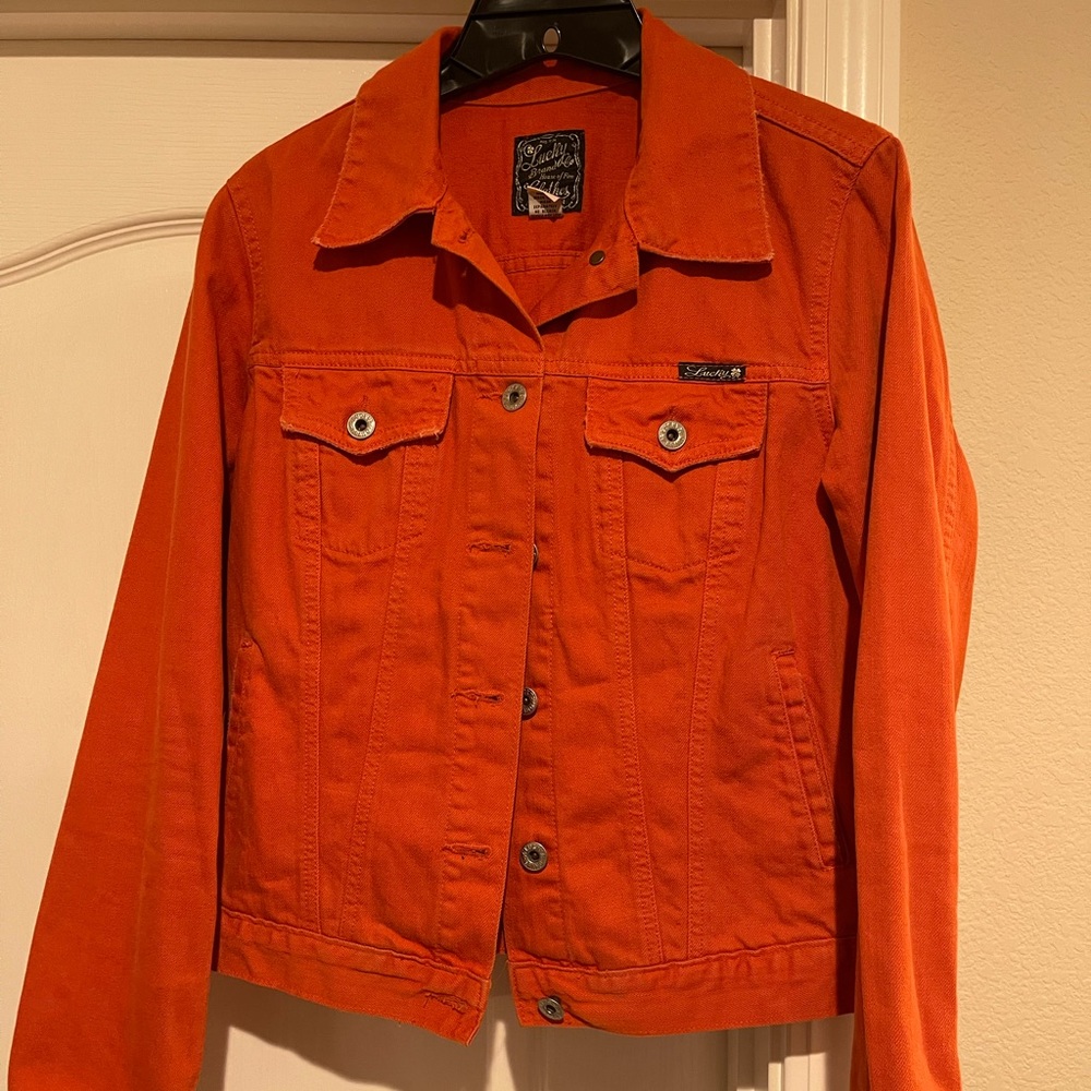 Lucky Brand orange denim jacket